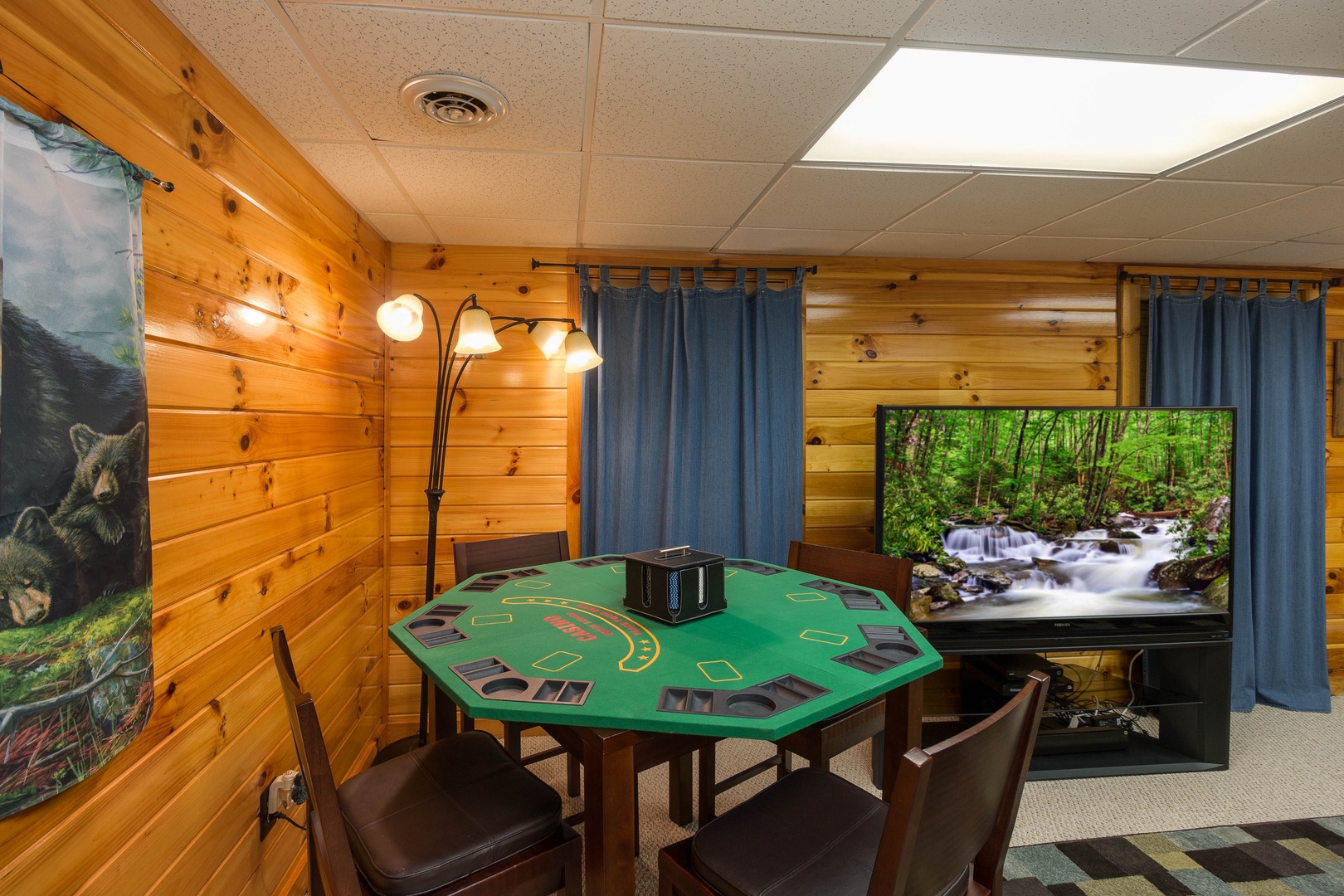 Poker table at Kelly's Cabin, a 1 bedroom cabin rental located in Pigeon Forge