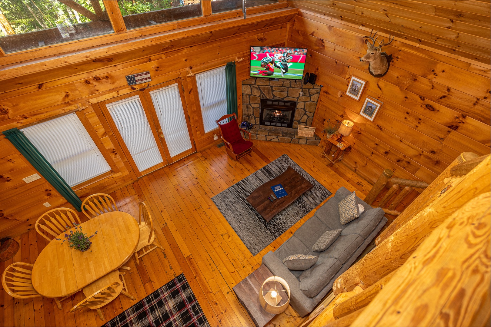 Loft view at American Dream, a 2 bedroom cabin rental located in Gatlinburg