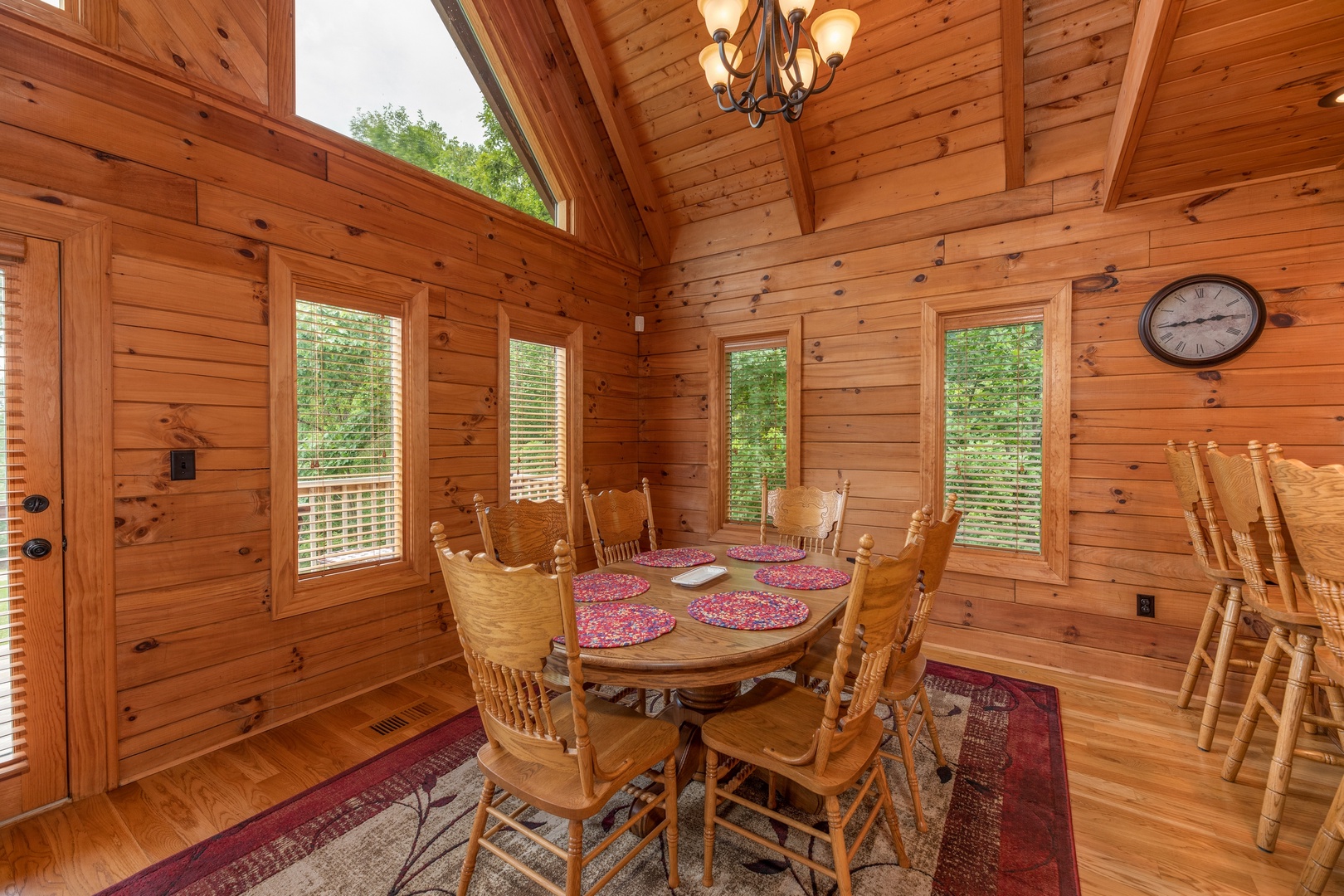 Dining table for six at Mountain Lake Getaway, a 3 bedroom cabin rental located at Douglas Lake