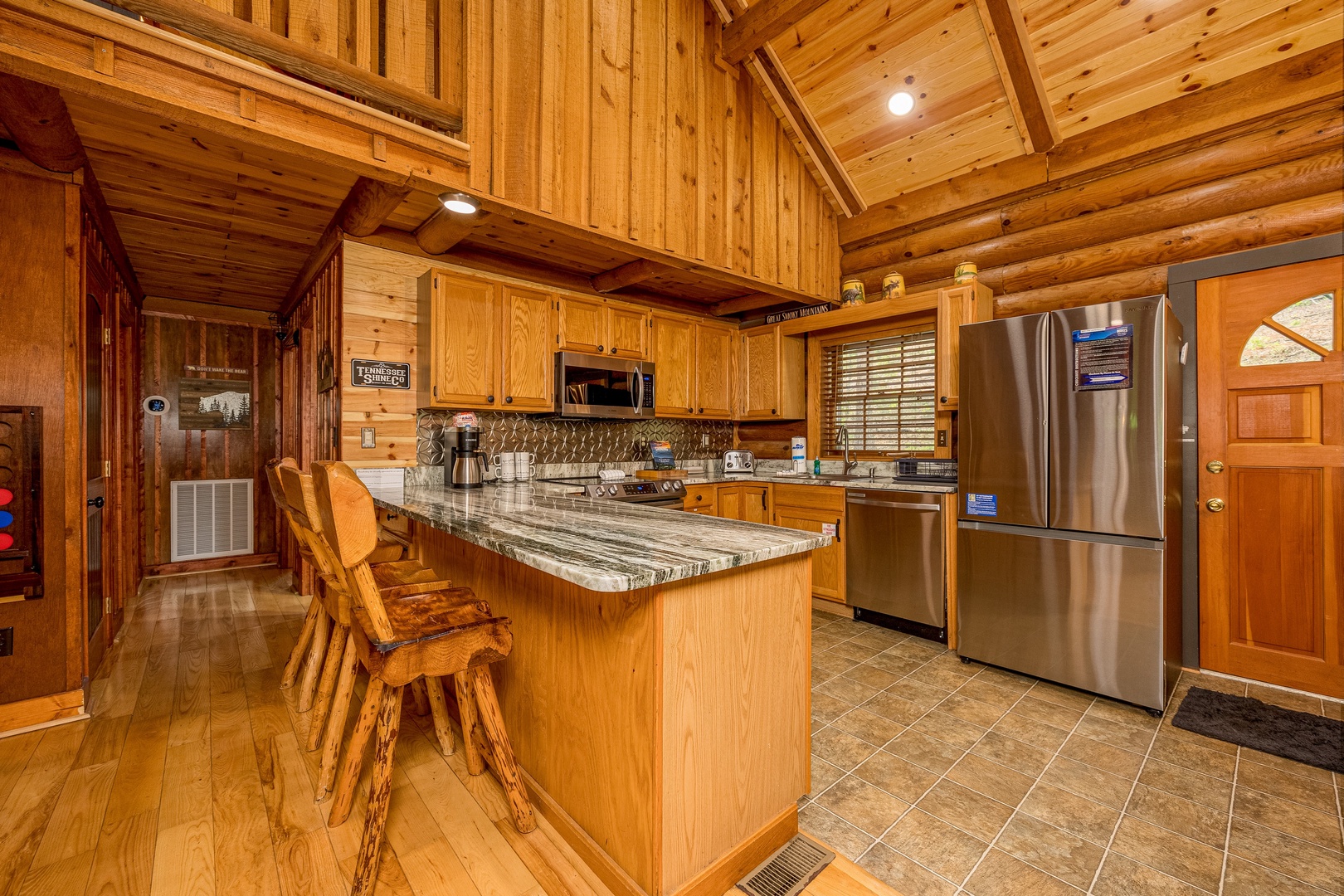 Kitchen with Breakfast Nook at Moonlit Mountain Lodge