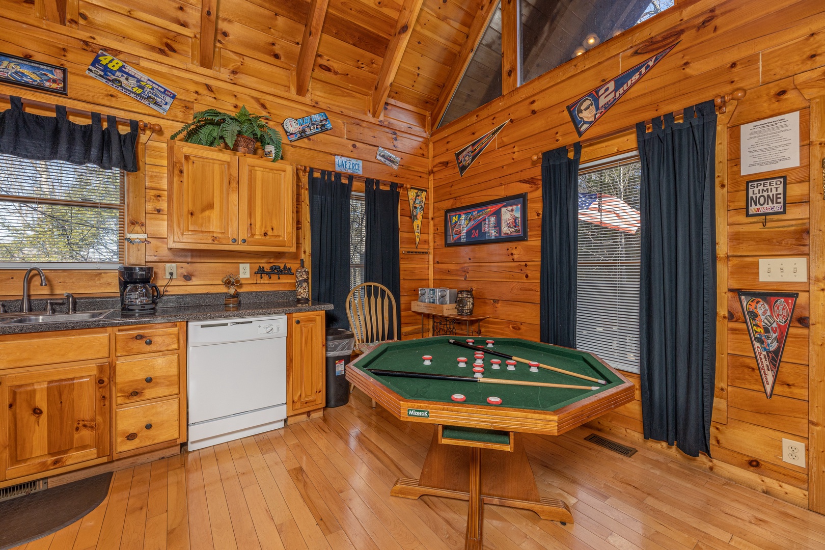 Bumper pool at Nascar Nation, a 2 bedroom cabin rental located in Pigeon Forge