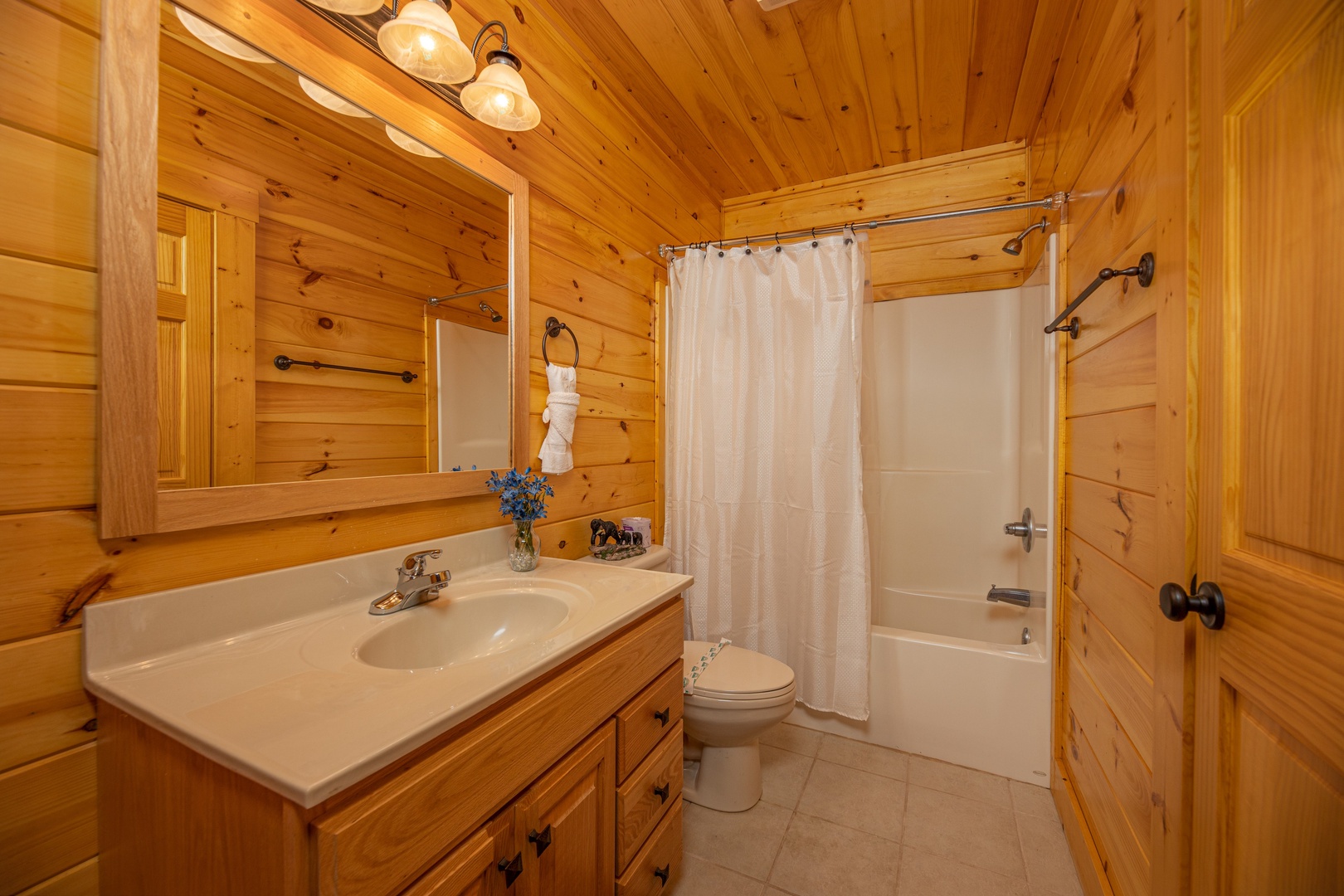 Bathroom with a tub and shower at Sensational Views, a 3 bedroom cabin rental located in Gatlinburg