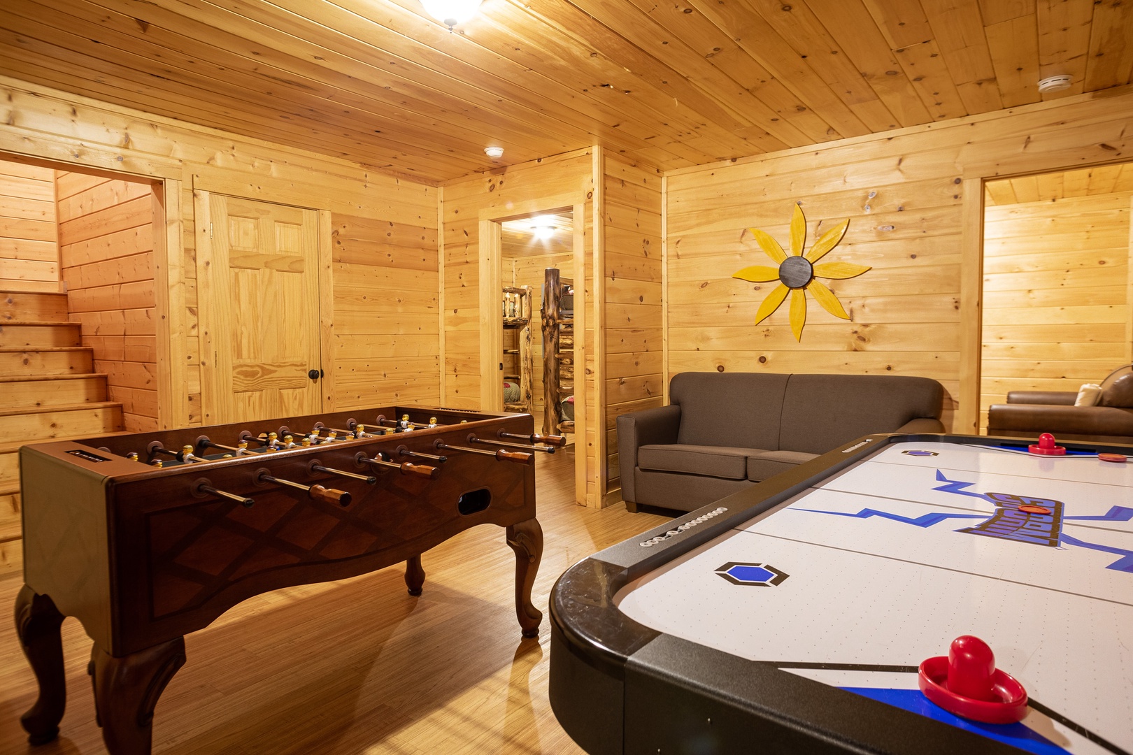 Air Hockey and Foosball Tables at 3 Crazy Cubs, a 5 bedroom cabin rental located in pigeon forge