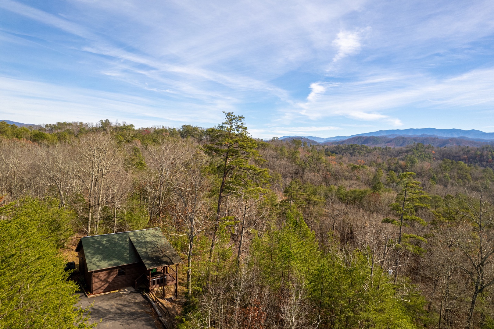 Aerial view at Liam's Lookout, a 2 bedroom cabin rental located in Pigeon Forge