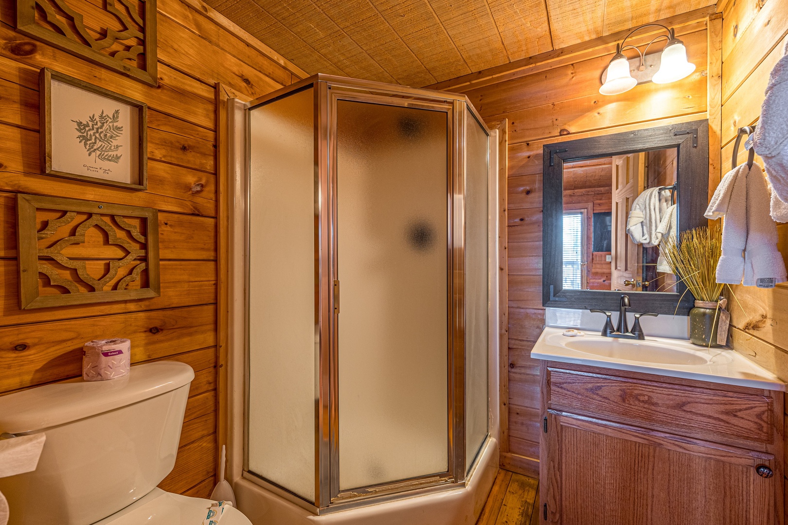 Shower at Sunny Side Up, a 2 bedroom cabin rental located in Gatlinburg