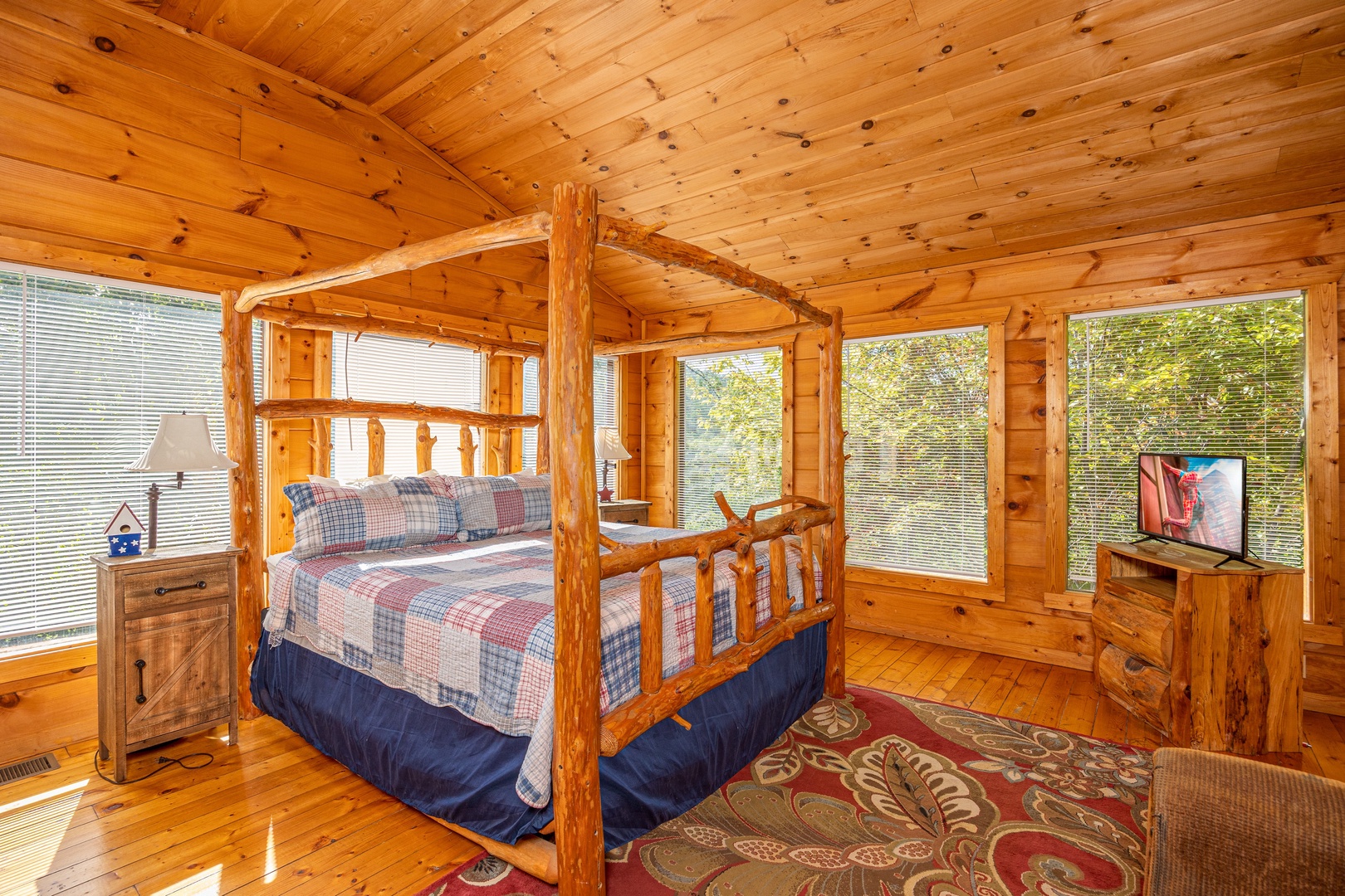 Loft bedroom at American Dream, a 2 bedroom cabin rental located in Gatlinburg