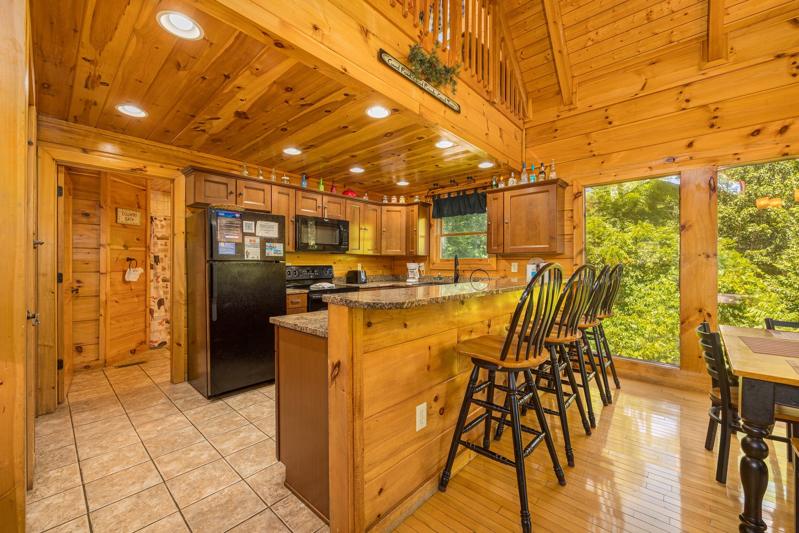 Kitchen seating at Moonbeams & Cabin Dreams, a 3 bedroom cabin rental located in Pigeon Forge