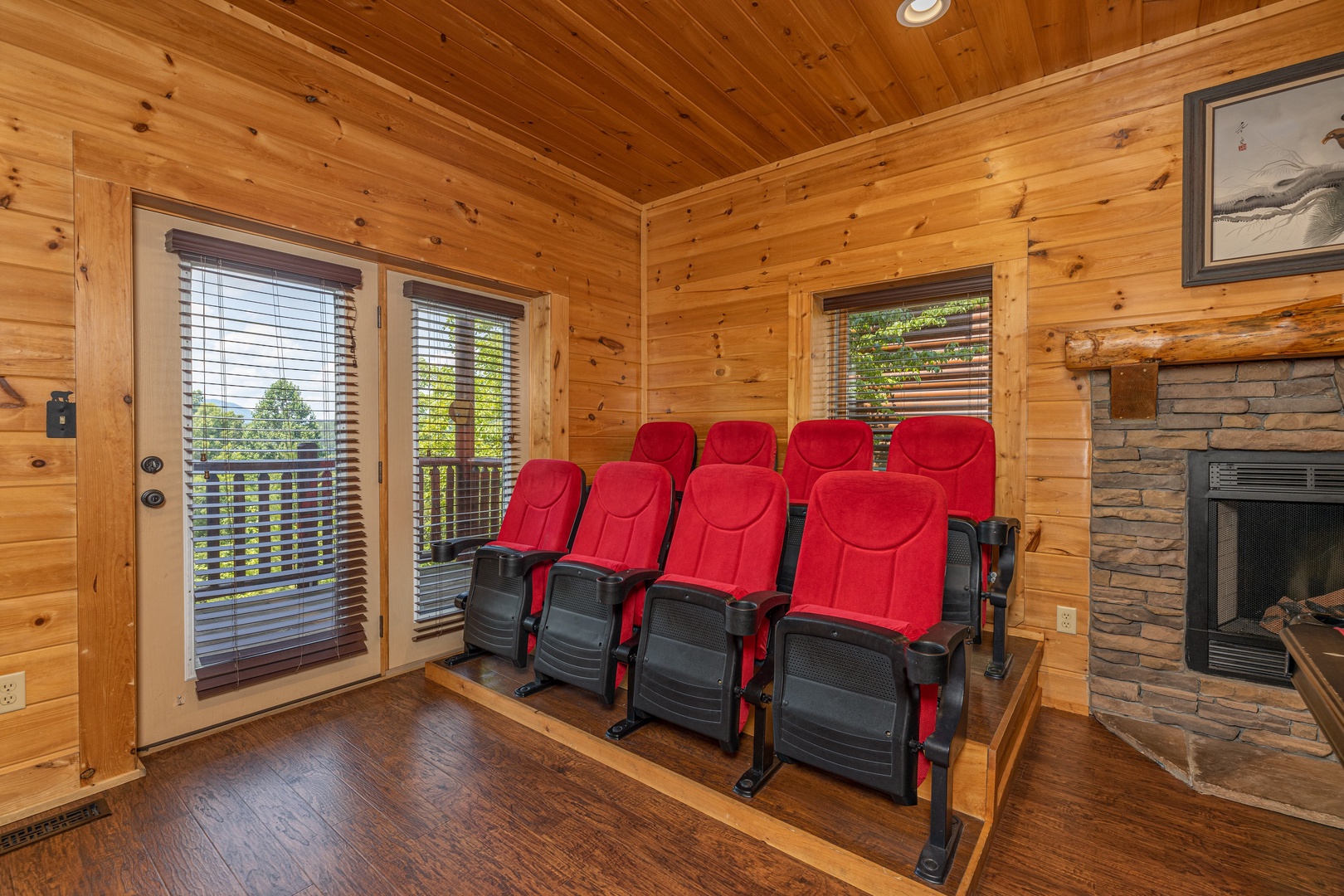 Theater seating at Loving Every Minute, a 5 bedroom cabin rental located in Pigeon Forge