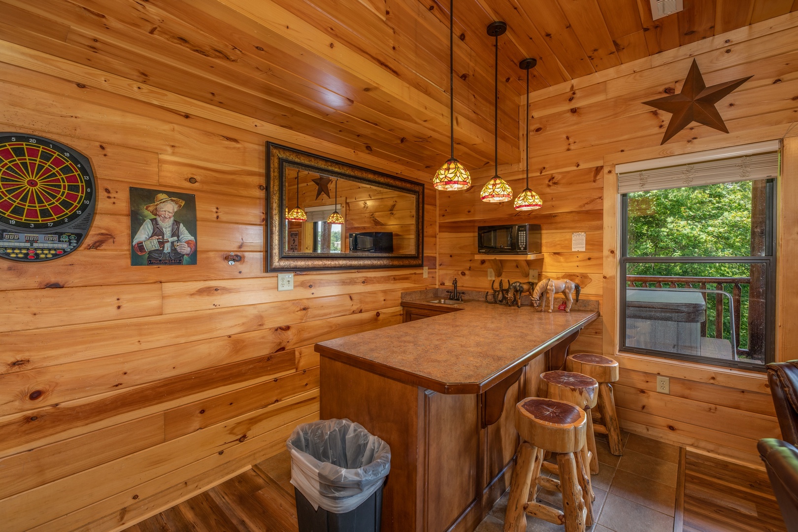 Wet bar at God's Country, a 4 bedroom cabin rental located in Pigeon Forge