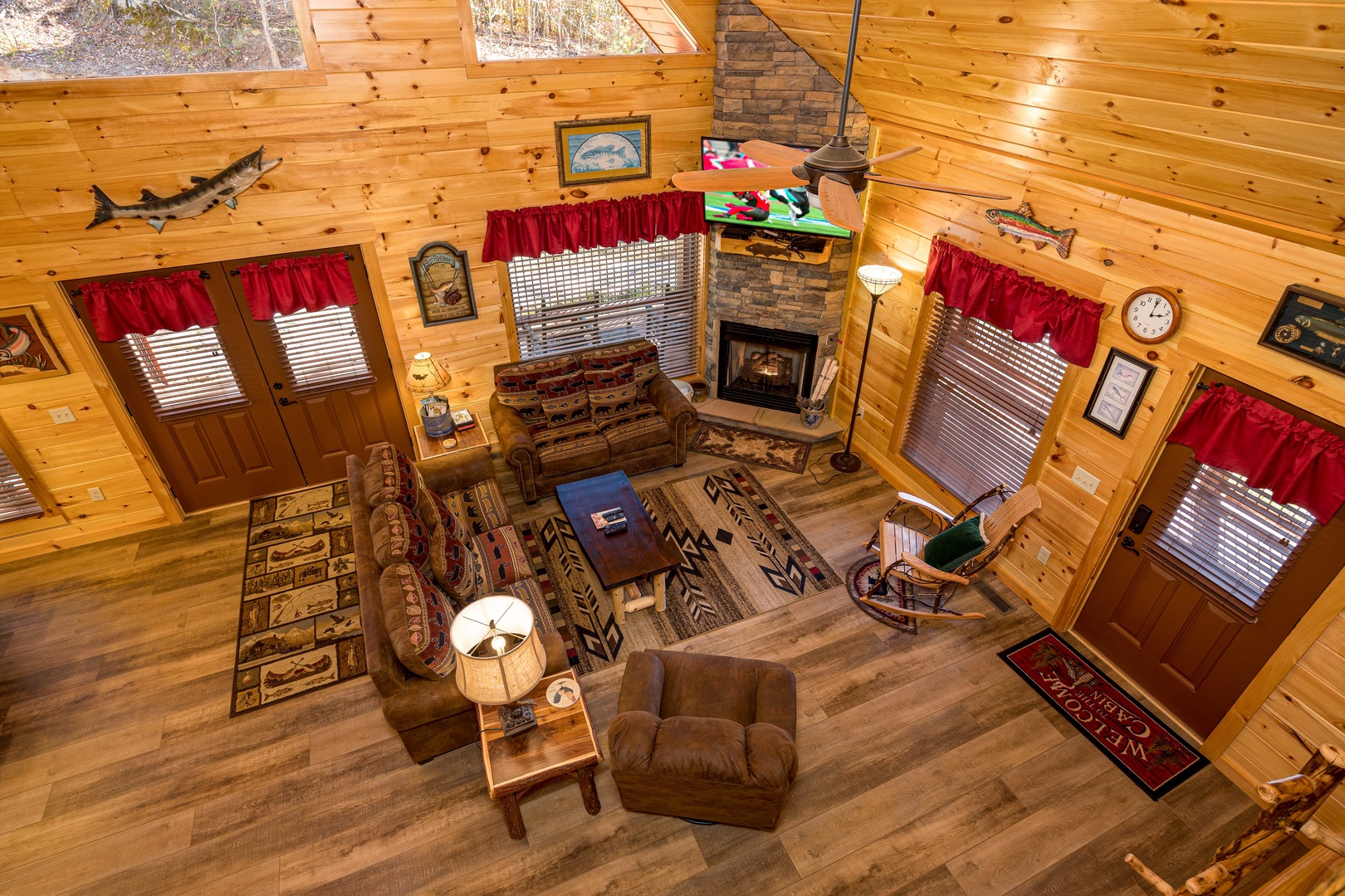 Aerial View Inside Cabin at Angler's Ridge
