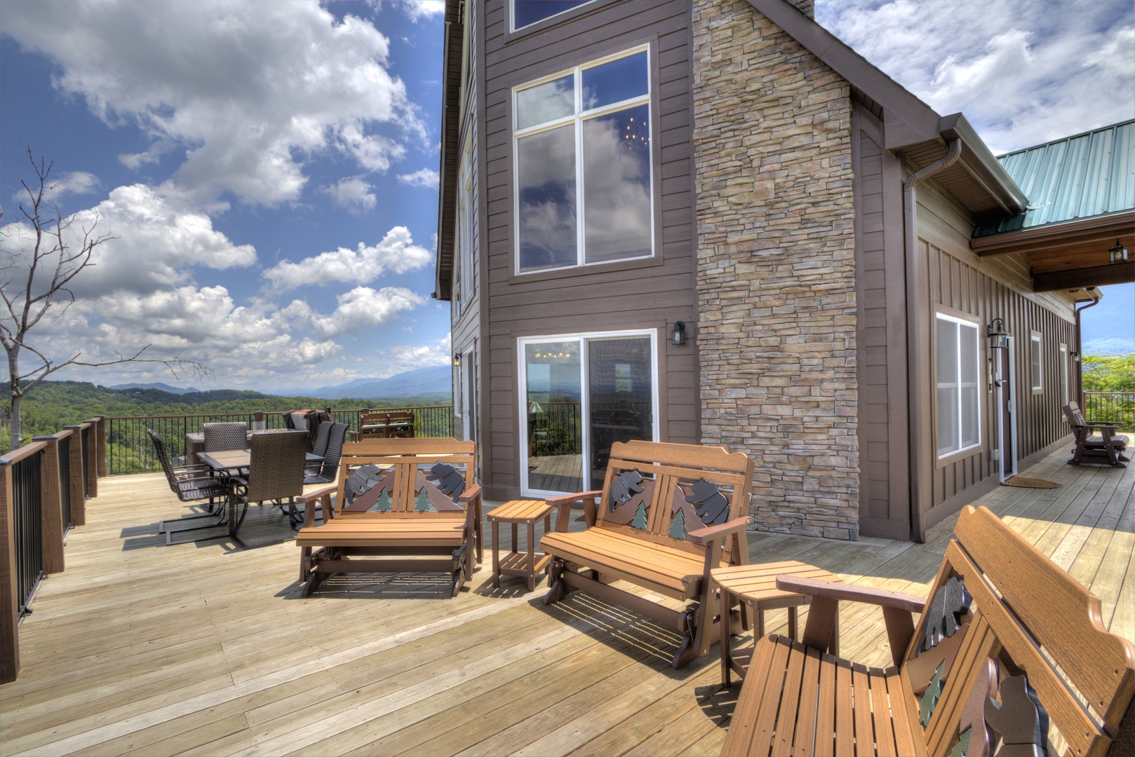 Deck Seating at The Best View Lodge, a 5 bedroom cabin rental located in gatlinburg