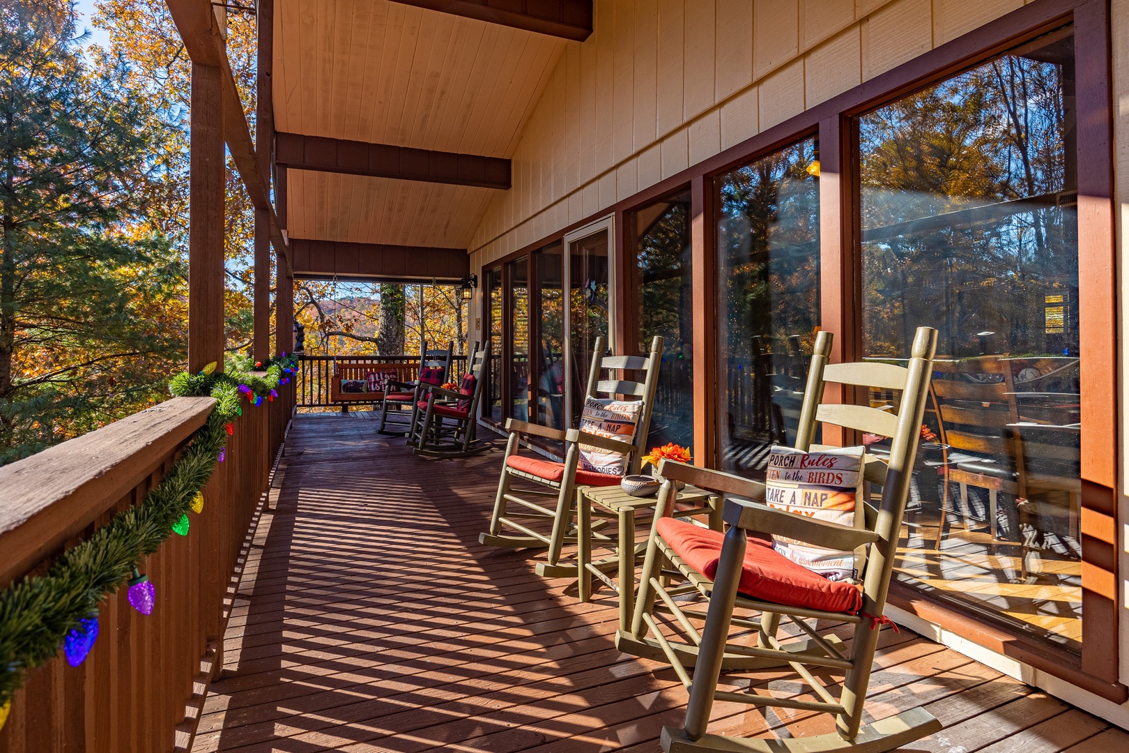Deck Seating for 4 at Buena Vista Getaway, a 3 bedroom cabin rental located in gatlinburg