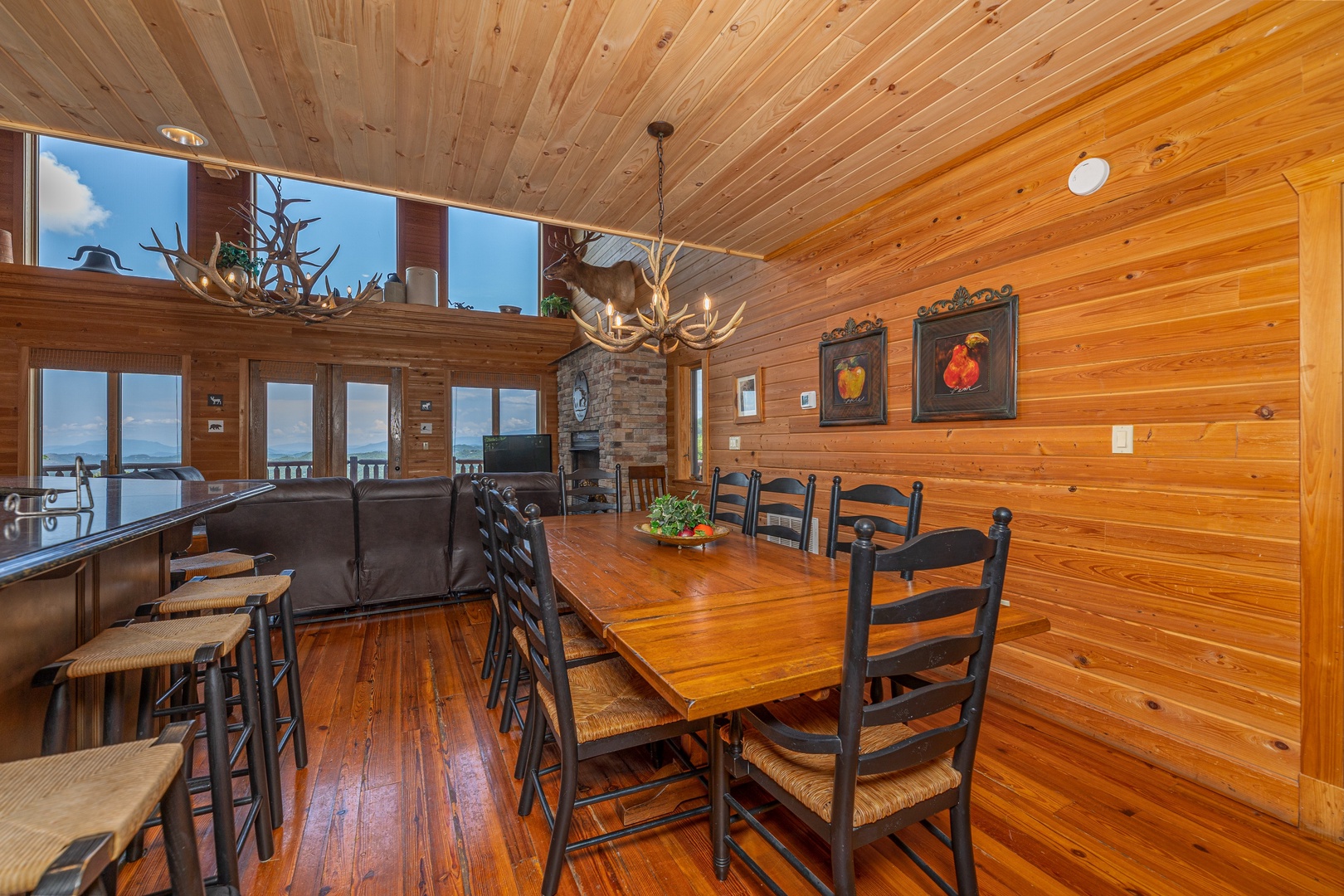 Dining area at Sky View, A 4 bedroom cabin rental in Pigeon Forge