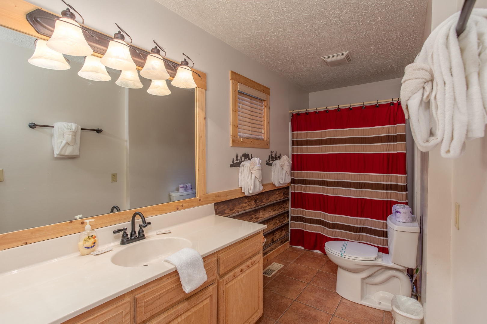 Bathroom at Bushwood Lodge, a 3-bedroom cabin rental located in Gatlinburg