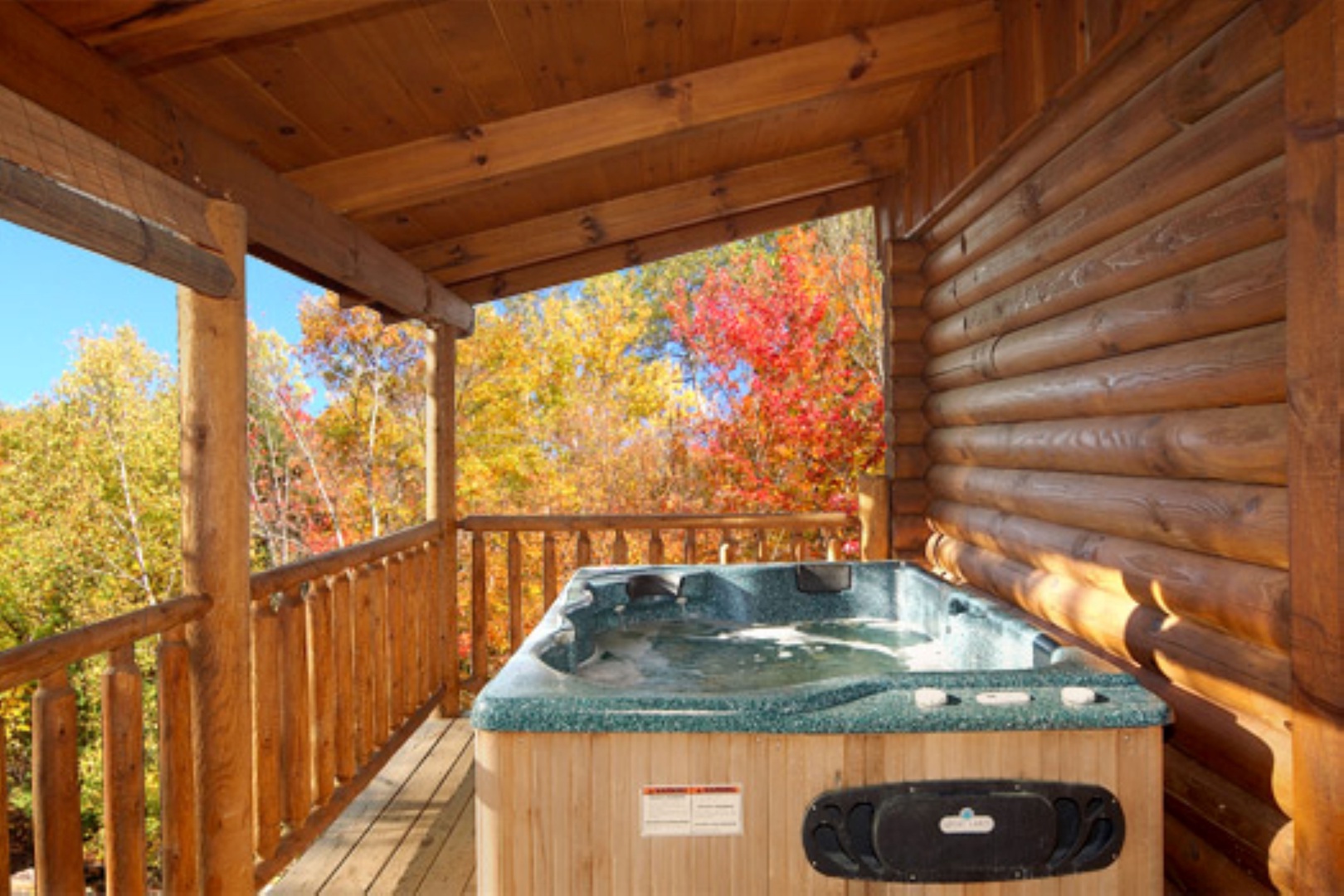 Hot Tub on Covered Deck at A Lover's Secret
