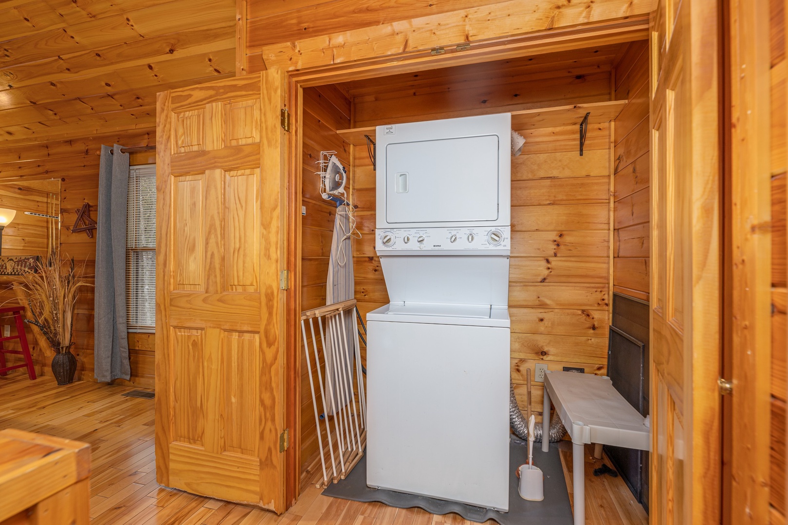 Laundry space at Whispering Grace, a 2 bedroom cabin rental located in Gatlinburg