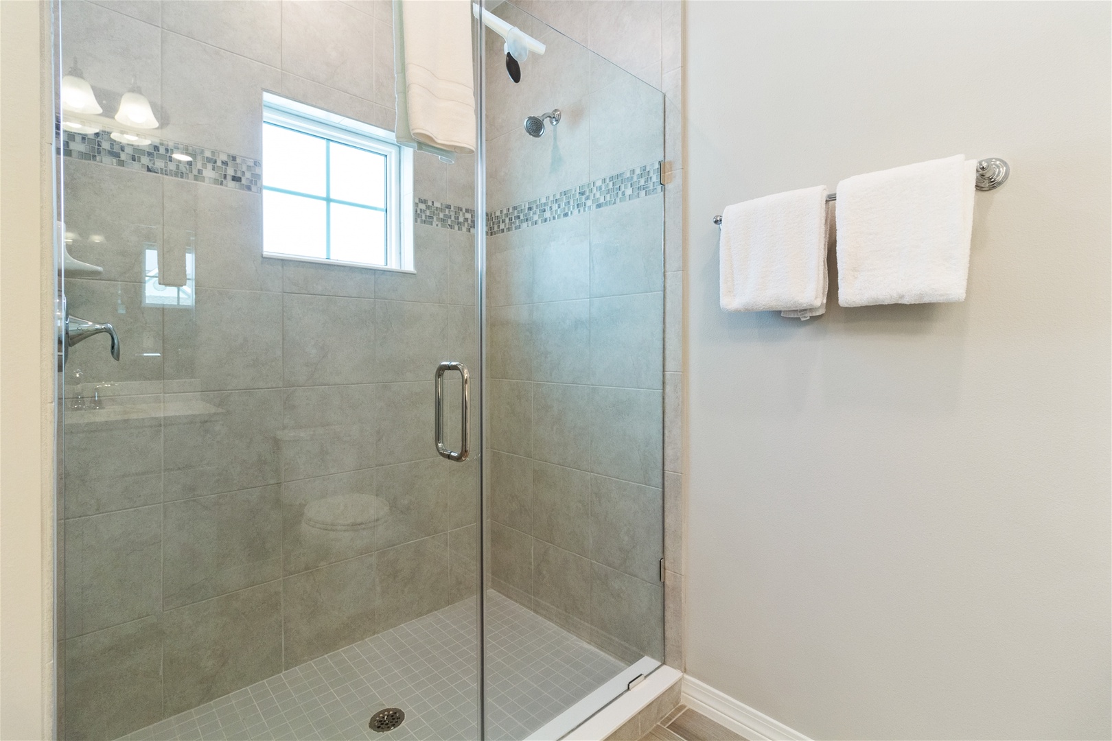 Lost Key Sea-130 Guest Bathroom #1 with Glass Shower