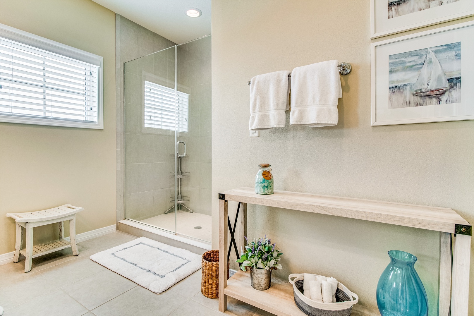 Lost Key Beach Therapy Master Bath and Glass Shower