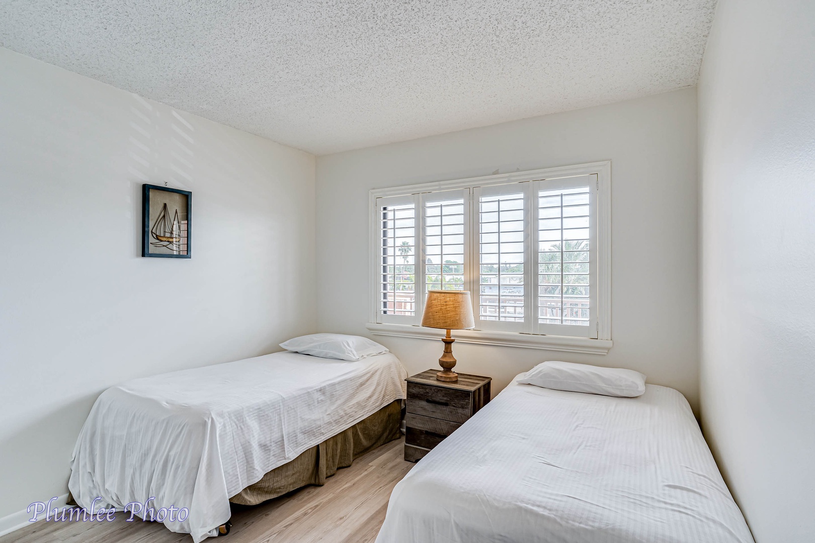 Third bedroom has 2 Twin beds and Plantation Shutters