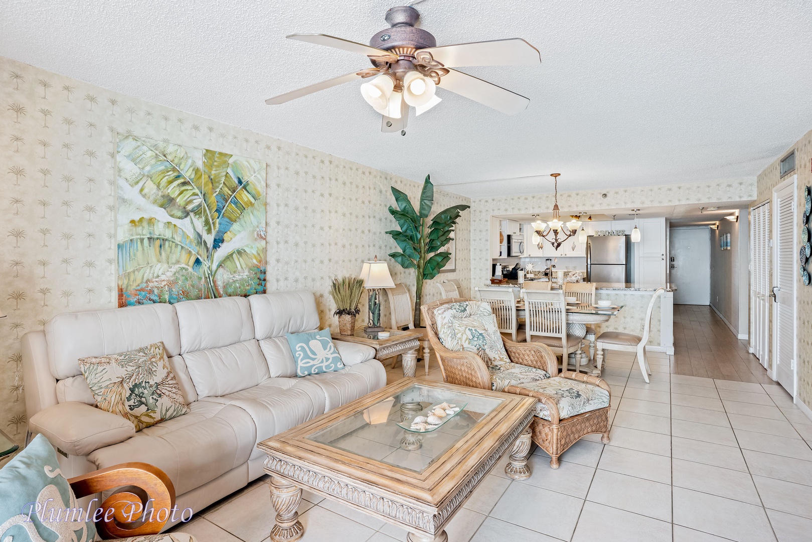 Open floor plan living on the beach