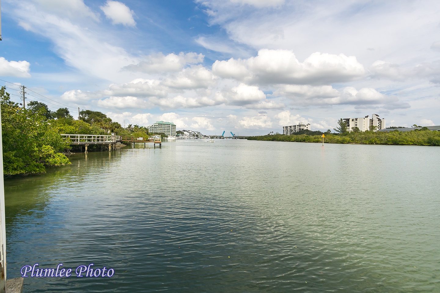 Looking north on the Intracoastal Waterway you can see the Indian Rocks Beach Drawbridge.