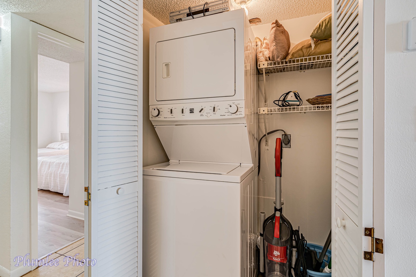 Inside washer/dryer closet