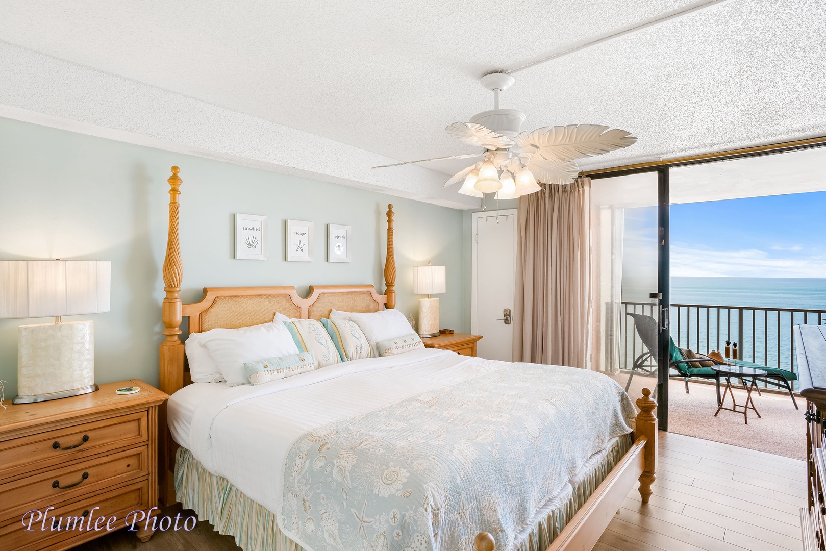 Master bedroom has sliding door to Gulf balcony