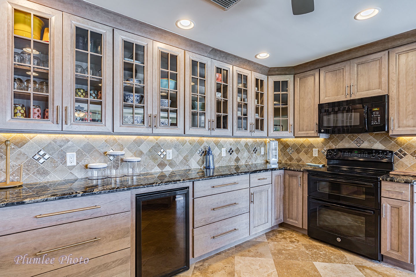 Wine fridge and tons of counter space to prep