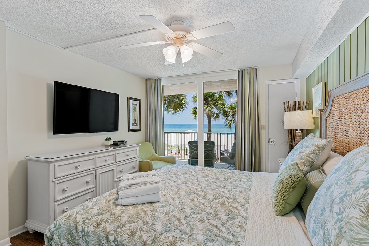 Wake up to paradise framed by your own private balcony doors. Gentle coastal breezes drift in as palm trees sway against endless blue, making every morning feel like a dream come true.