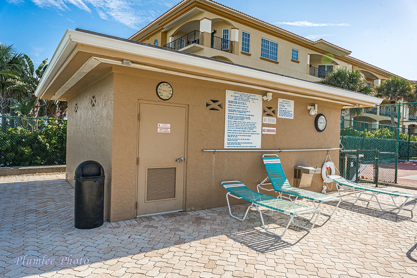 Pool side restrooms