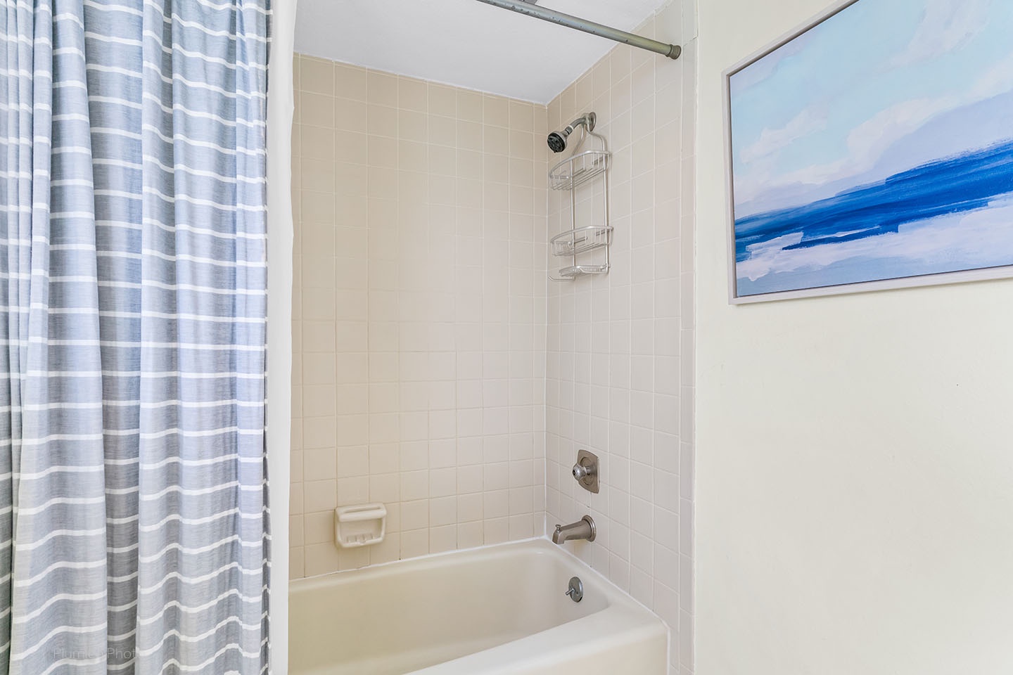The master bath has a tub & shower combo.