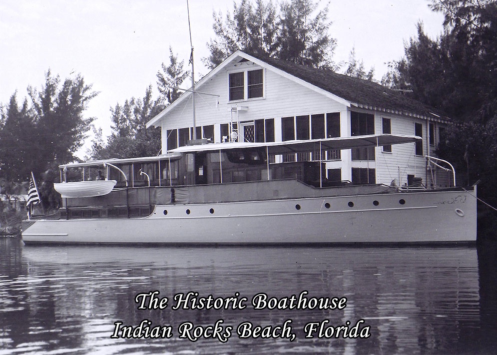 Historic photo of a large boat docked on the Intracoastal Waterway.