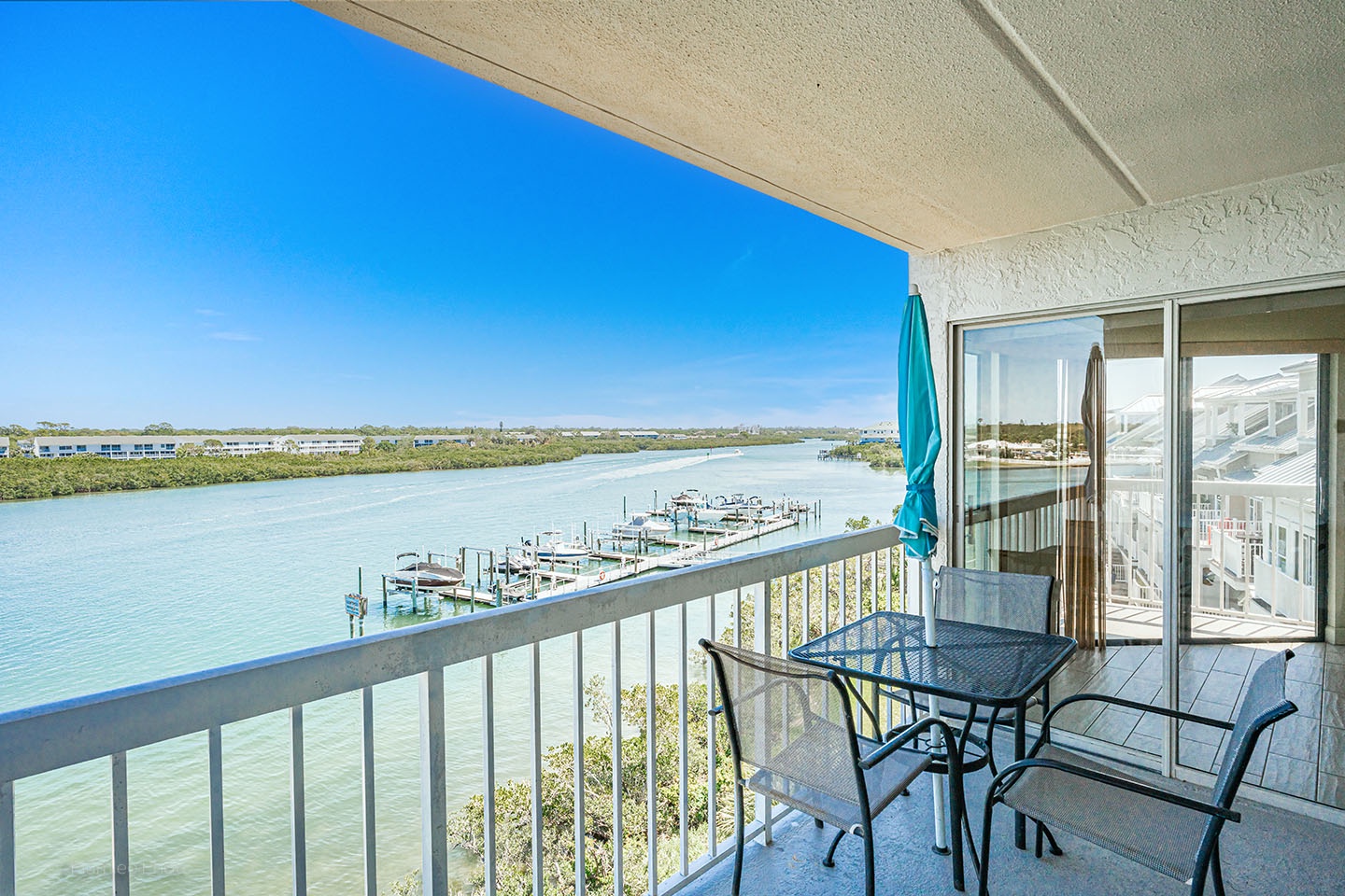 Private balcony overlooks the Intracoastal Waterway