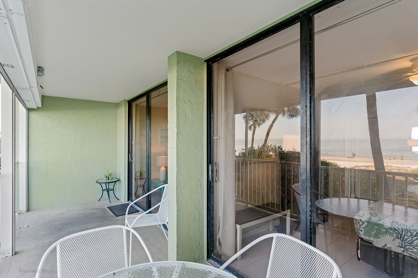 Sliders from living room and master bedroom