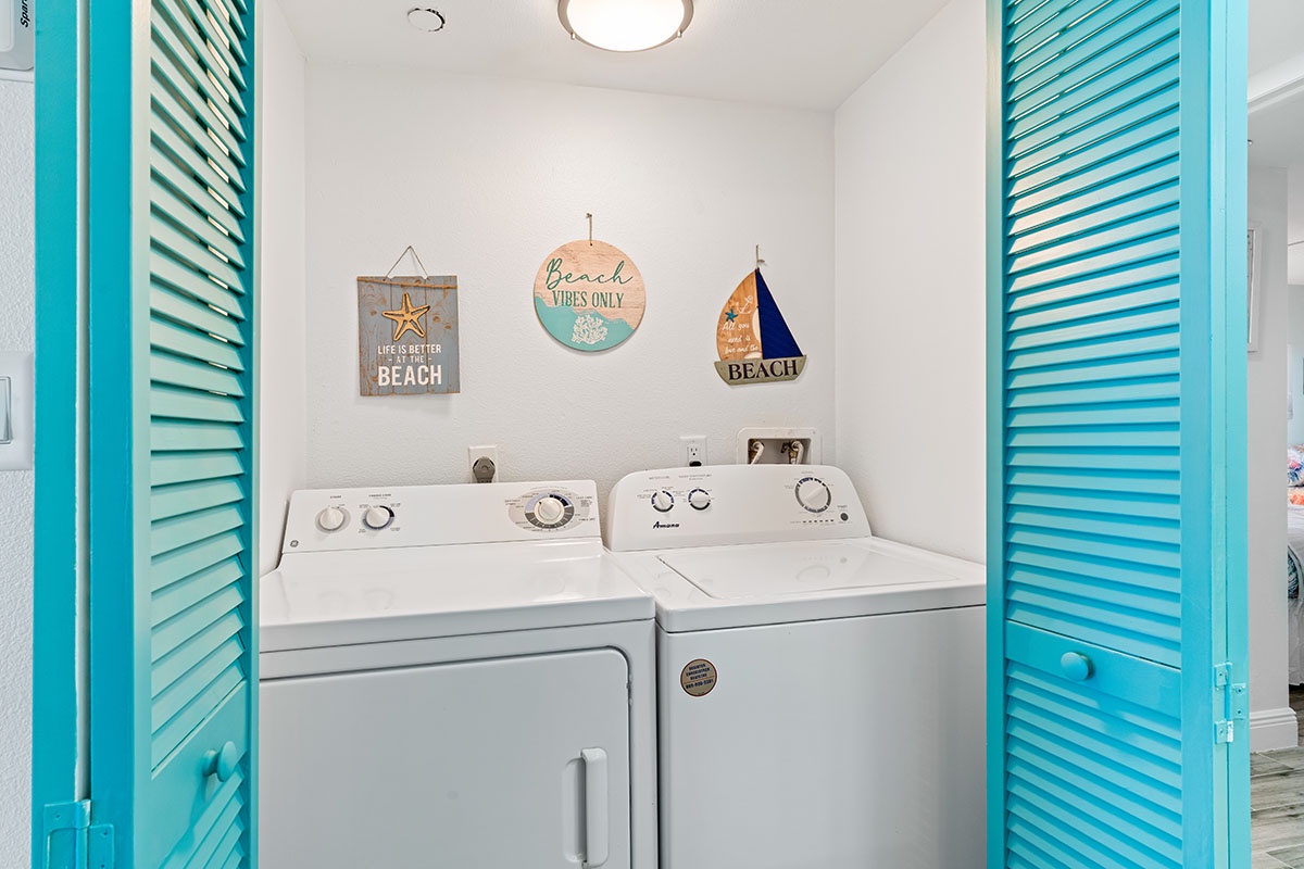 Your own in-unit washer and dryer make beach days stress-free—just toss sandy clothes in and relax.