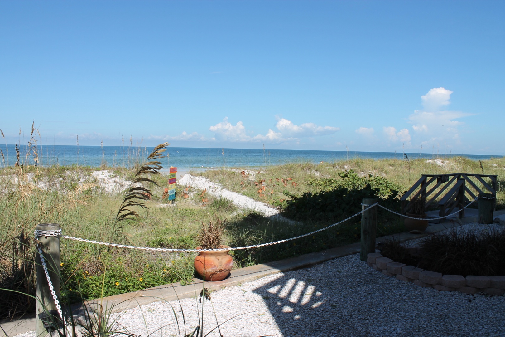 The path to the beach from Cypress & Sun.