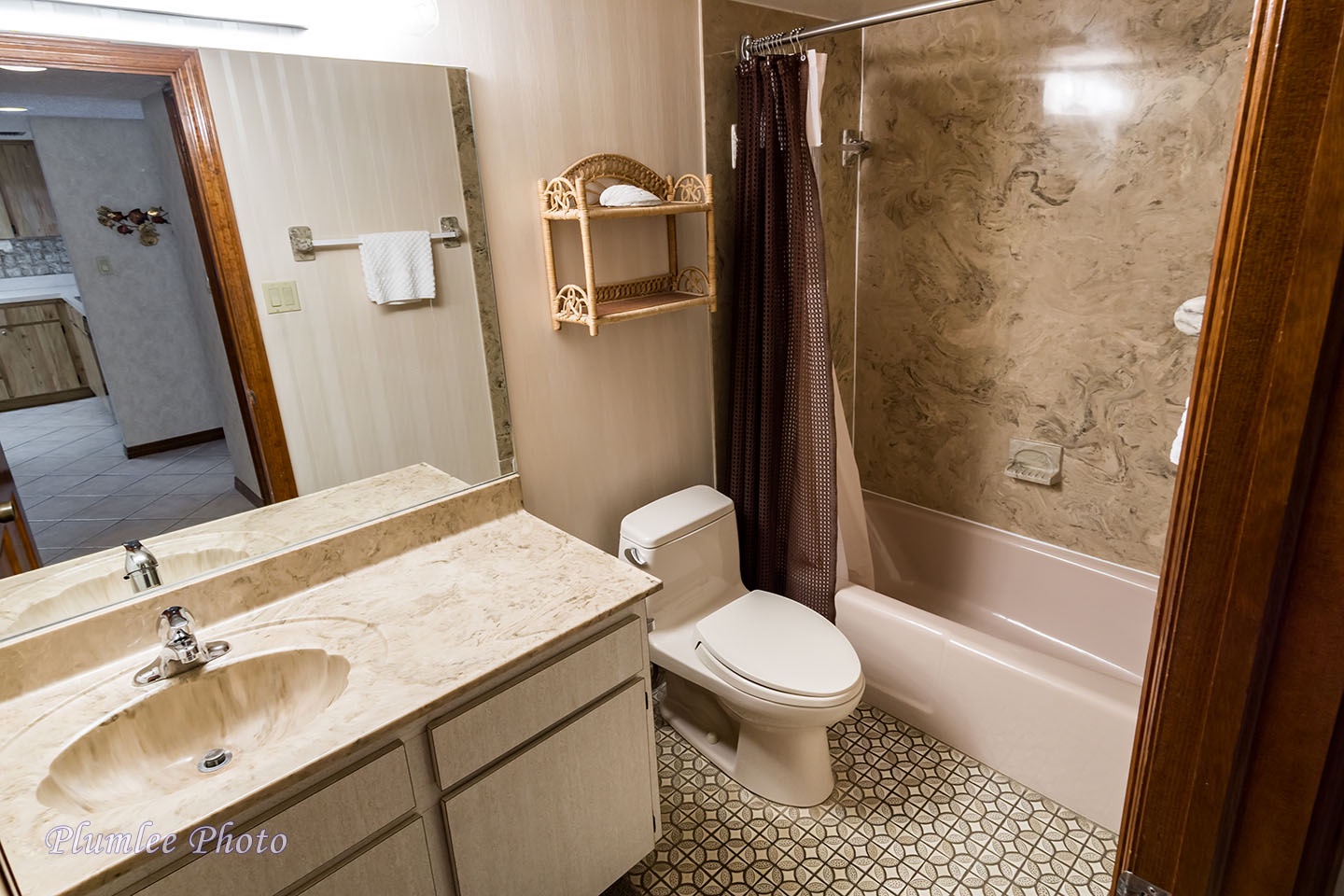 2nd bath has a tub and plenty of counter space