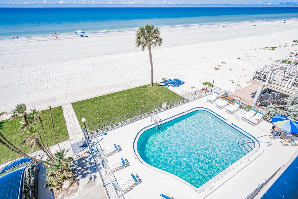 Beach front heated pool