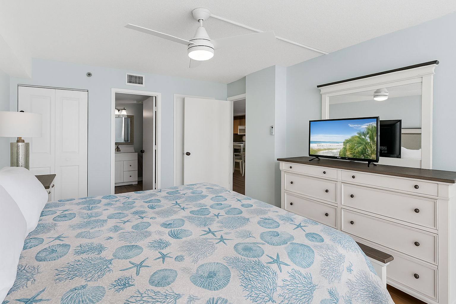 Master ensuite bedroom smart TV