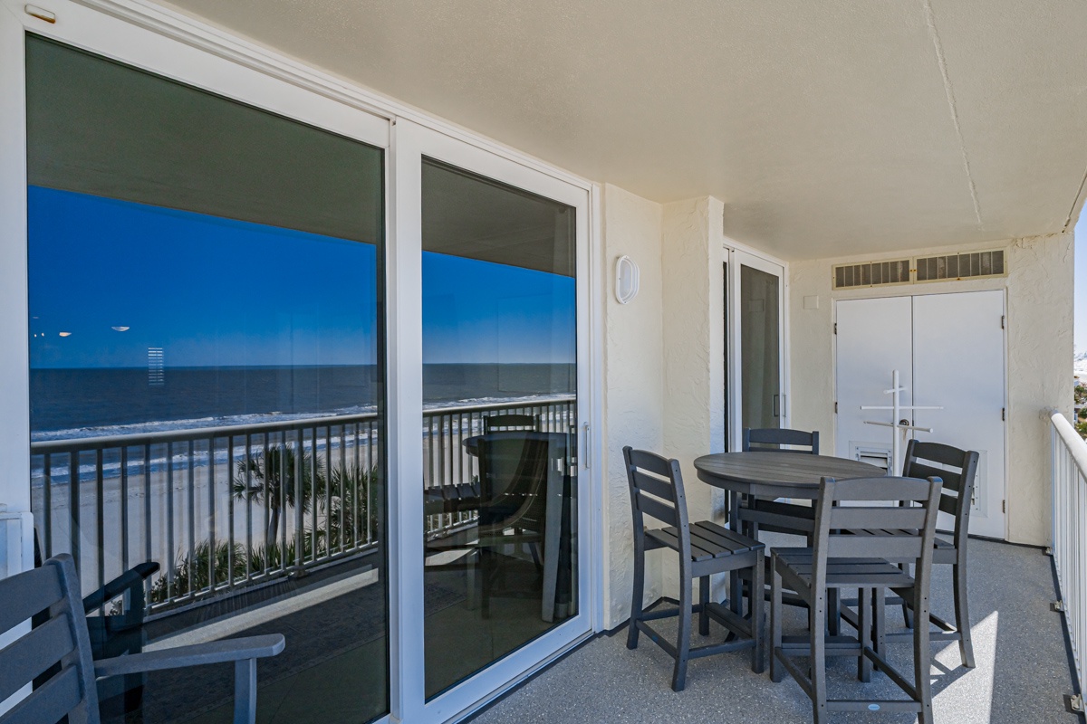 Step onto your private balcony and savor morning coffee while watching waves roll in. This oceanfront dining spot makes every meal feel special.