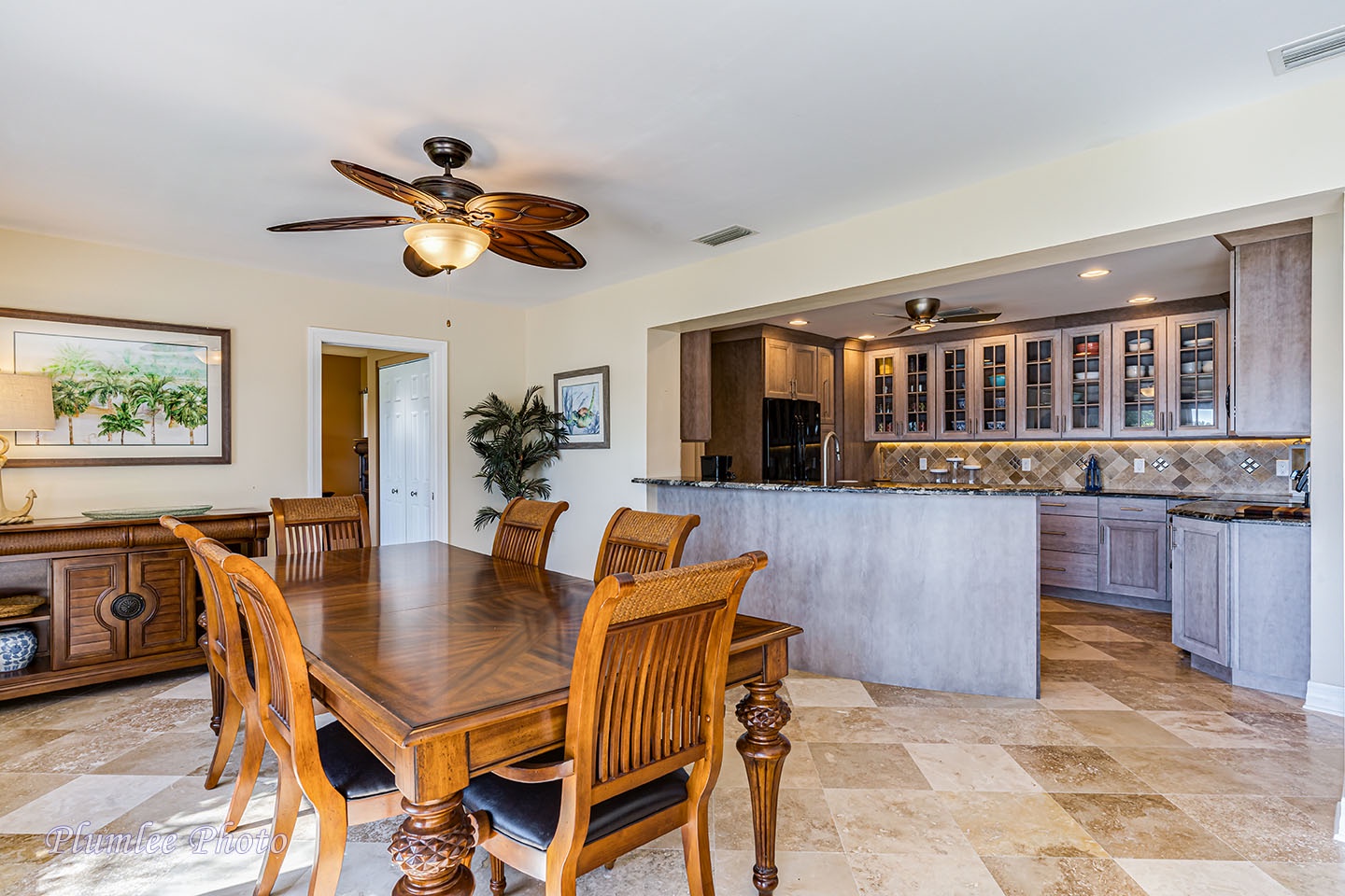 Dining open to kitchen