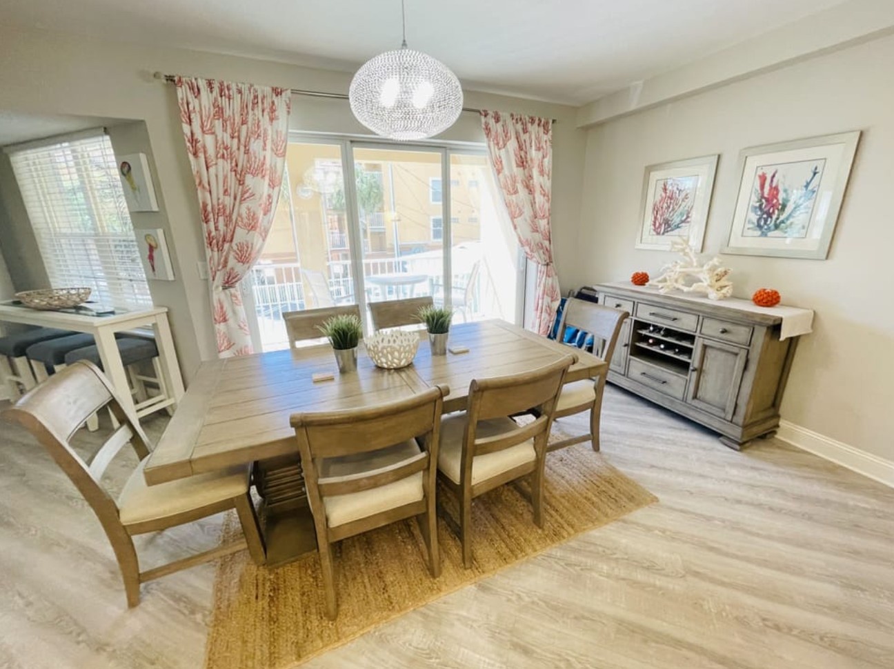 Large dining table great for family meals and game night