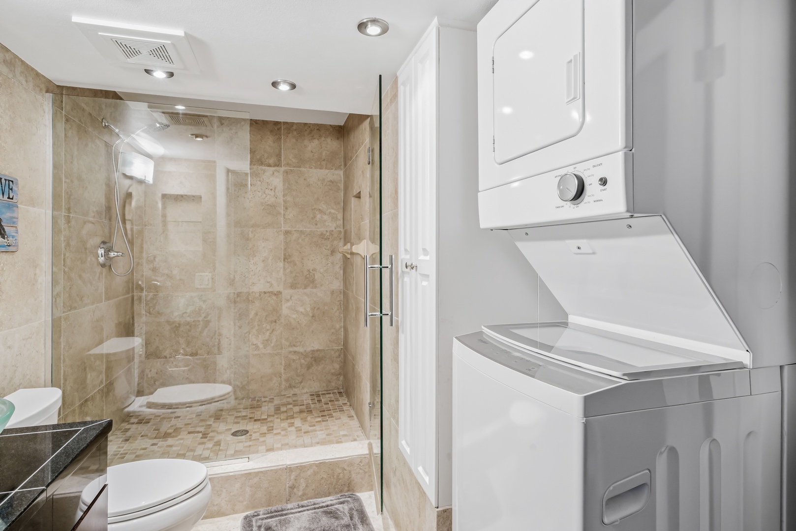 Step into your private spa-like bathroom with a spacious walk-in shower and the convenience of in-unit laundry facilities right at your fingertips.