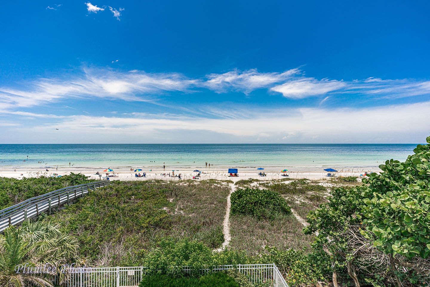 View of the beach straight on.