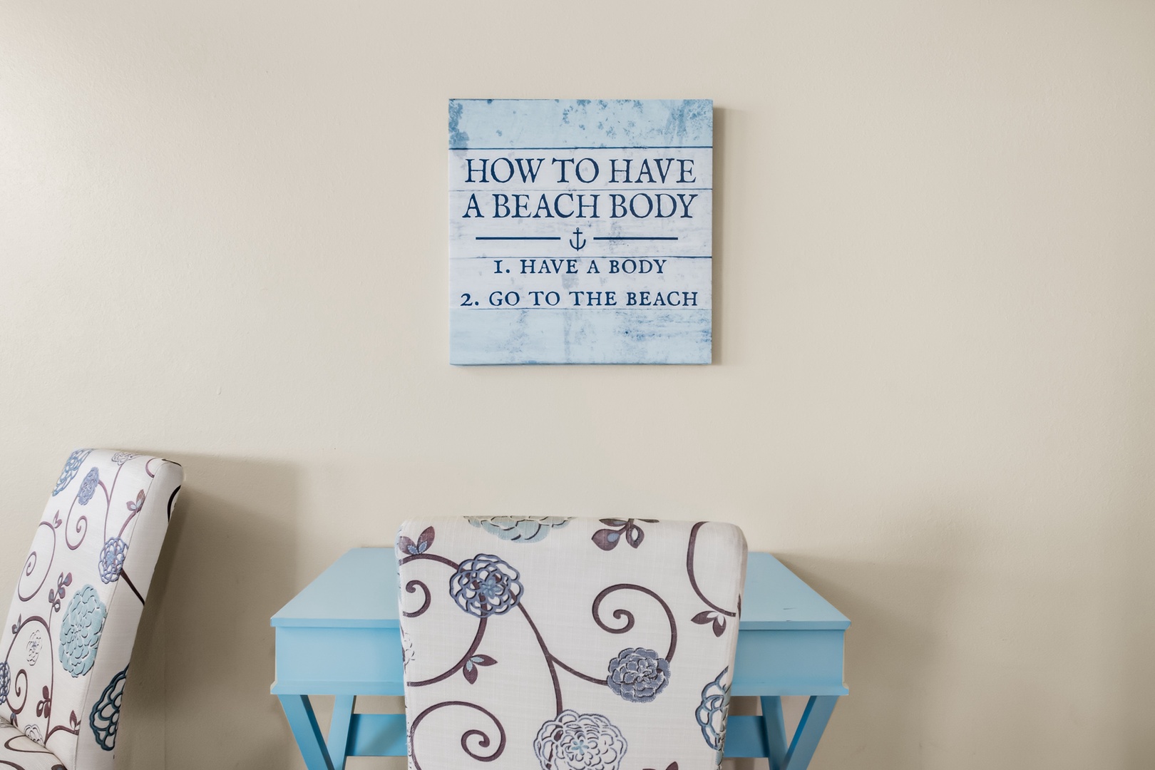 Small desk and chair if you must.