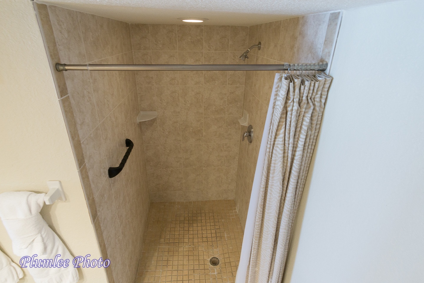 Master bathroom has step-in shower