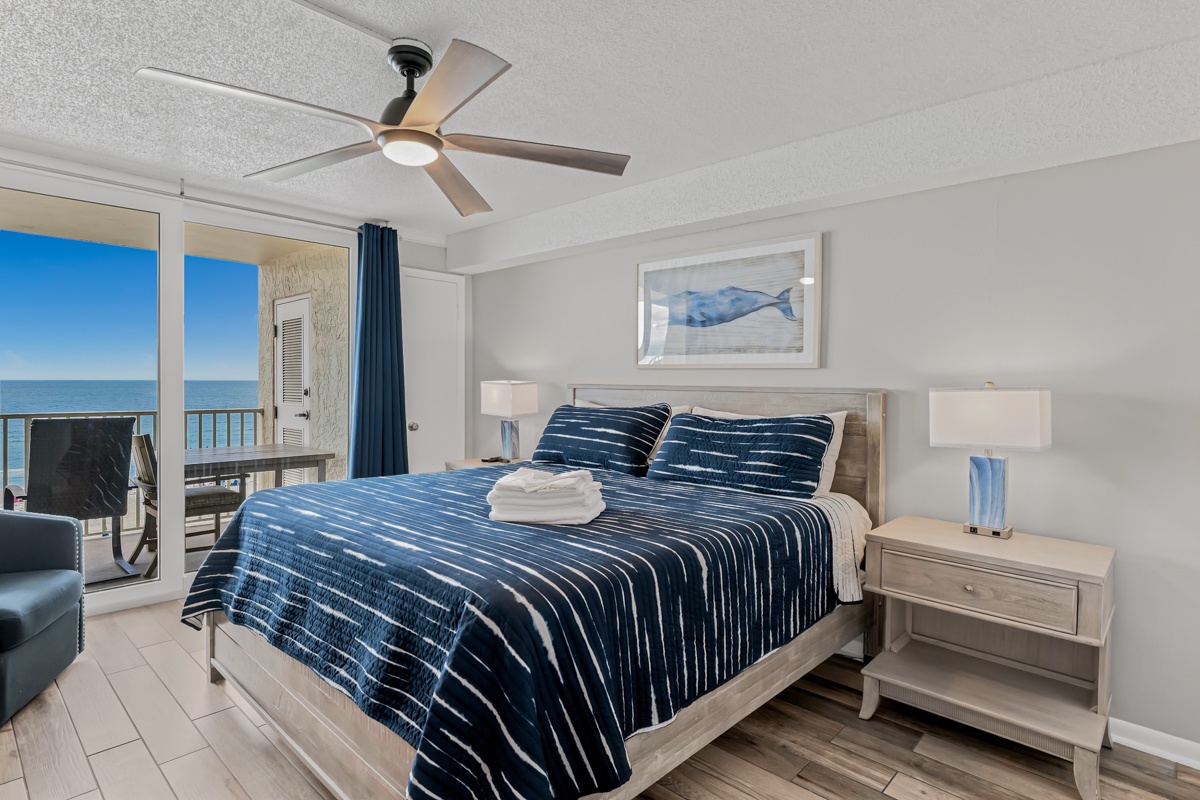 Wake up to stunning ocean views through your private balcony doors. Fresh coastal breezes and the sound of waves create your perfect morning retreat.