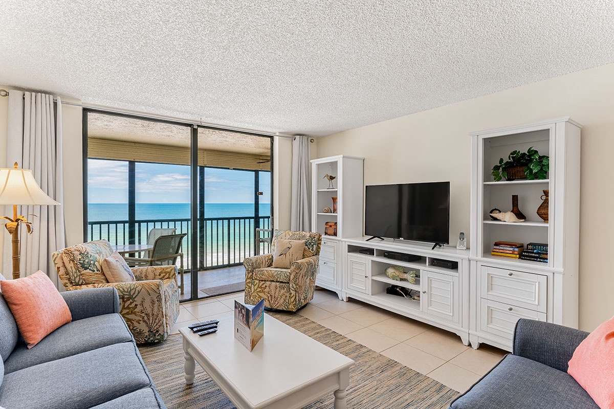 Wake up to stunning ocean views from your comfortable living room, where you can sip morning coffee while watching the waves.
