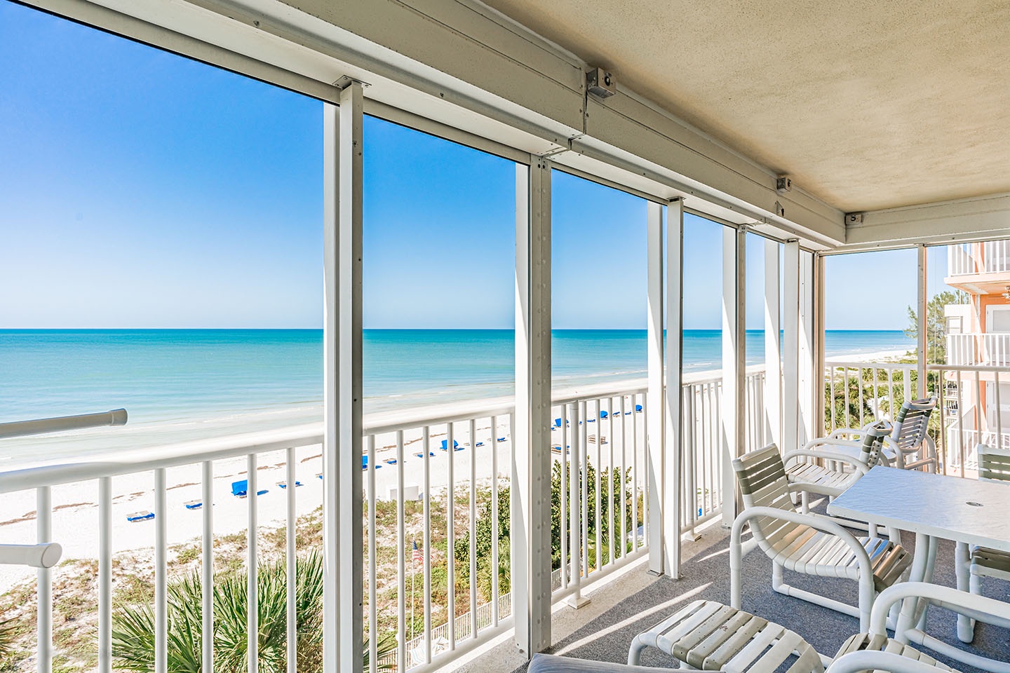 Private balcony on beach