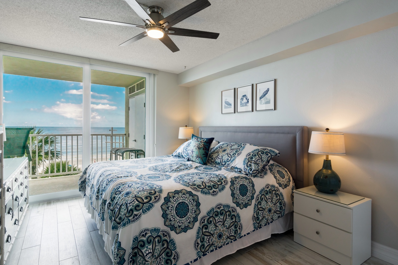 Master bedroom on the Gulf